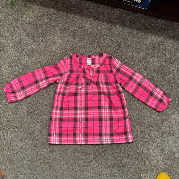 Carter's Toddler Vibrant Pink Plaid Shirt - Picture 1 of 3